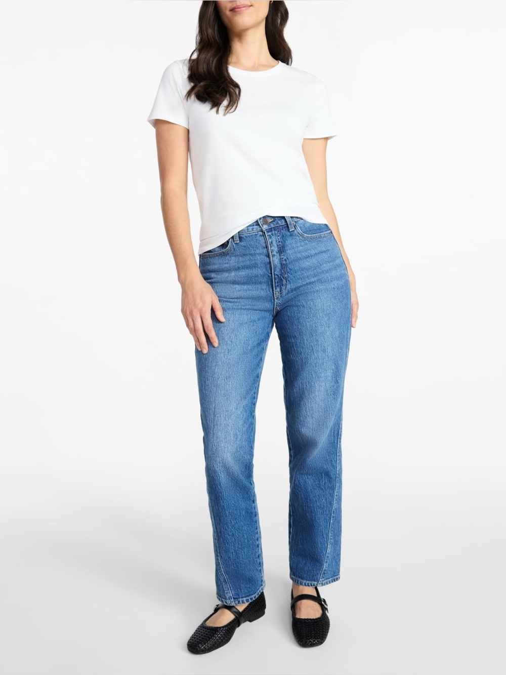 Cotton Crewneck Tee with Short Sleeves